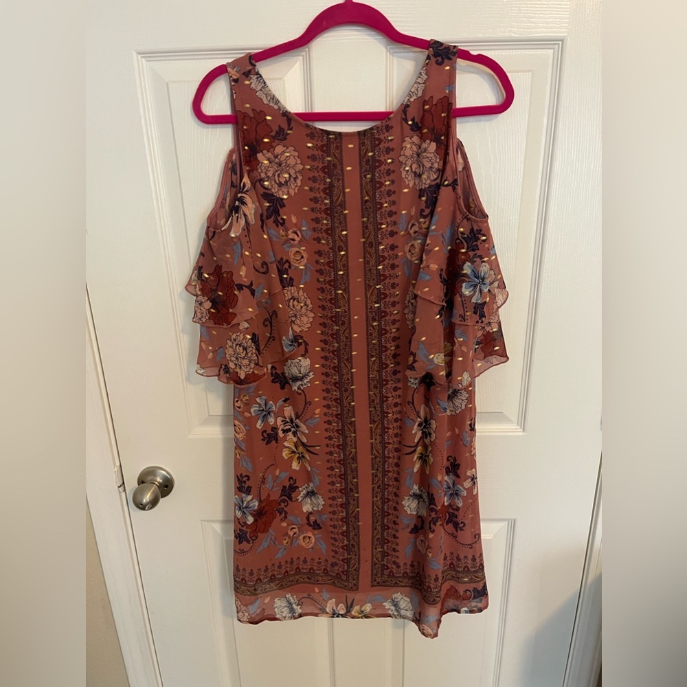 Laundry by Shelli segal floral print cold shoulder dress